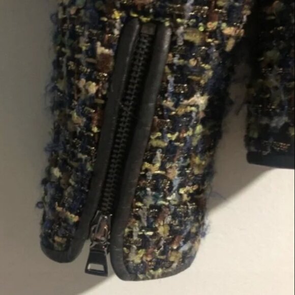 Tweed Jacket with Faux Leather Trim - Picture 4 of 6